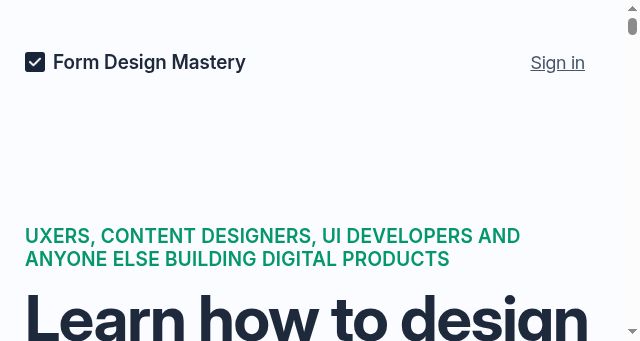 Screenshot of formdesignmastery.com