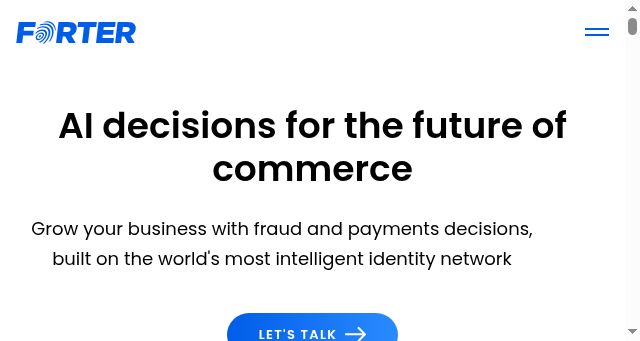 Screenshot of forter.com