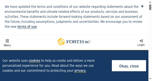 Screenshot of fortisbc.com