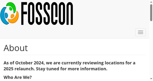 Screenshot of fosscon.us