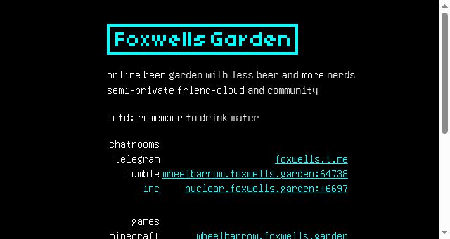 Screenshot of foxwells.garden