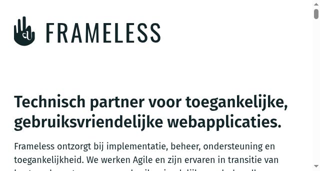 Screenshot of frameless.io