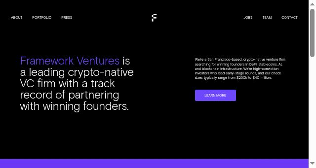 Screenshot of framework.ventures