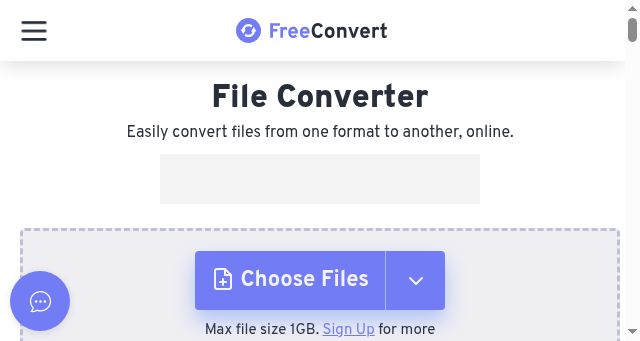 Screenshot of freeconvert.com
