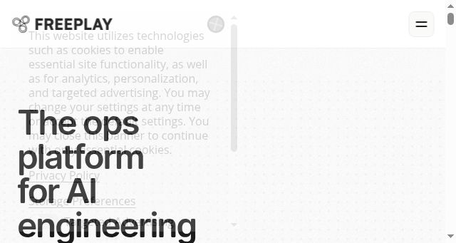 Screenshot of freeplay.ai