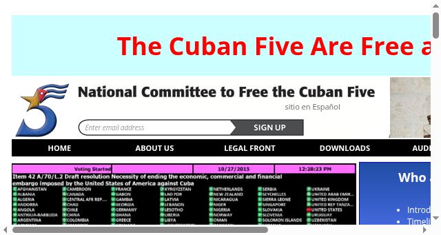 Screenshot of freethefive.org