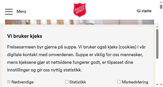 Screenshot of frelsesarmeen.no