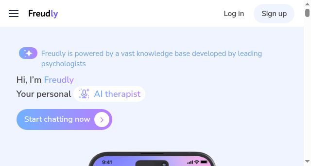 Screenshot of freudly.ai