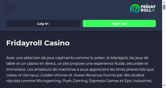 Screenshot of fridayroll.fr
