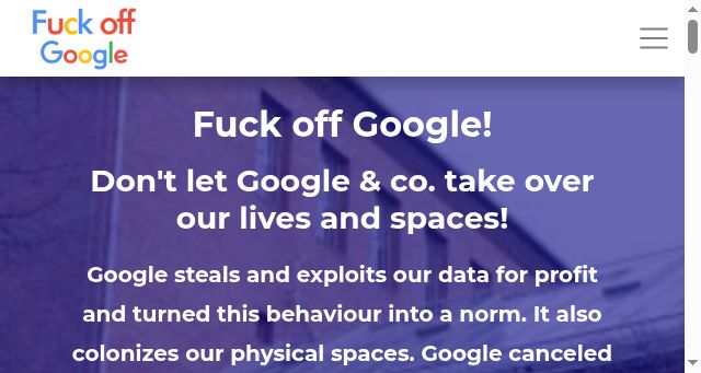 Screenshot of fuckoffgoogle.de