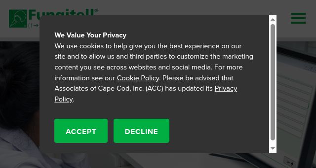 Screenshot of fungitell.com