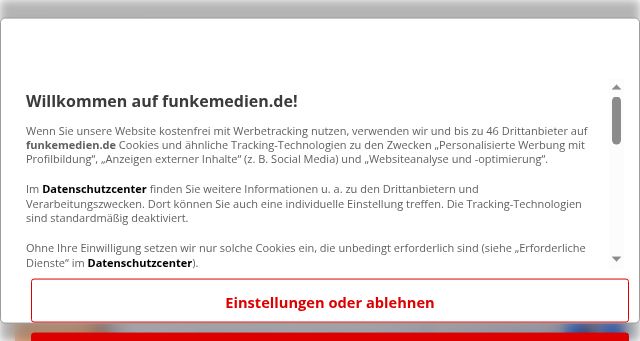 Screenshot of funkemedien.de