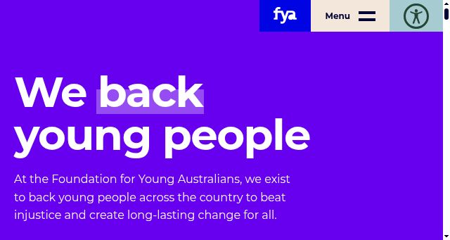 Screenshot of fya.org.au