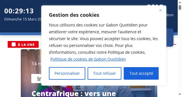 Screenshot of gabon-quotidien.com