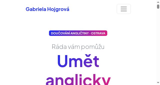 Screenshot of gabrielahojgrova.cz
