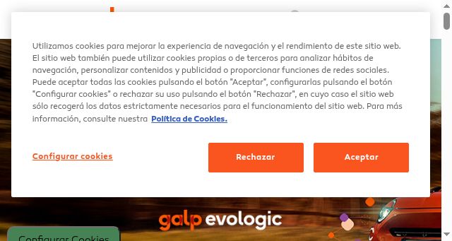 Screenshot of galp.com