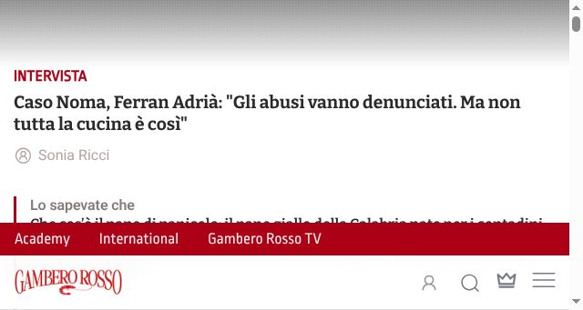 Screenshot of gamberorosso.it