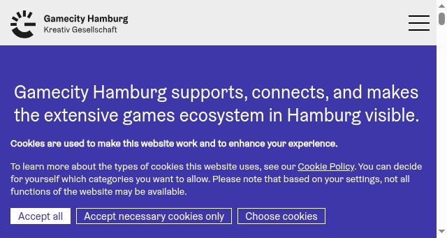Screenshot of gamecity-hamburg.de