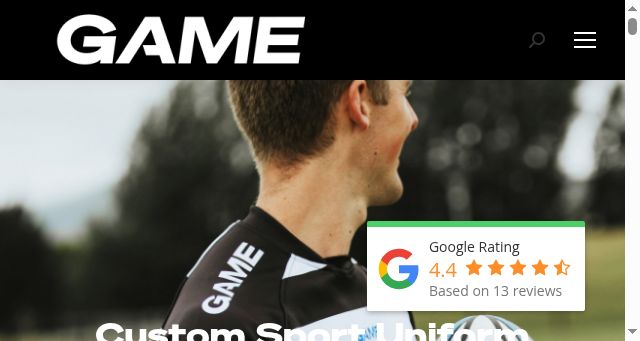 Screenshot of gameclothing.com.au