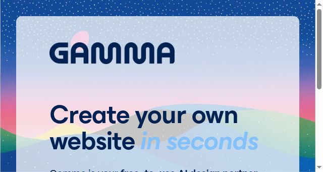 Screenshot of gamma.site