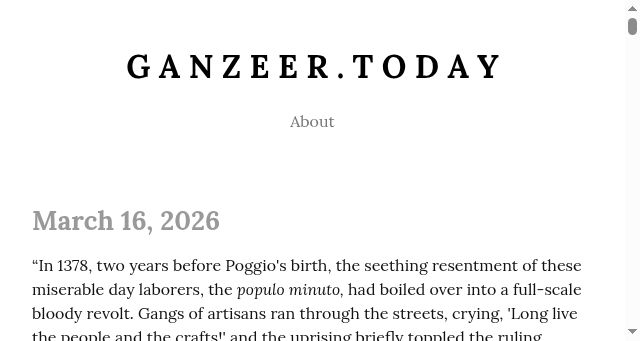 Screenshot of ganzeer.today