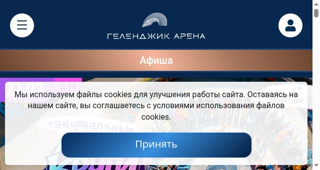 Screenshot of gelenarena.ru