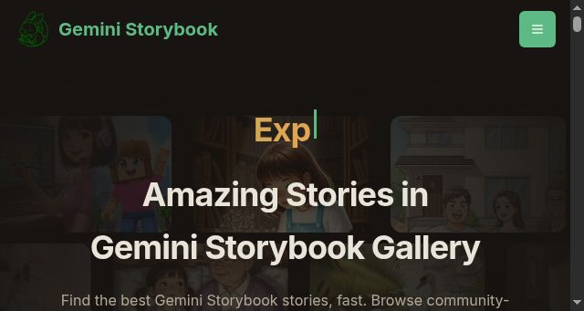 Screenshot of geministorybook.gallery