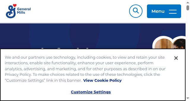 Screenshot of generalmills.com
