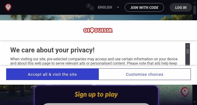 Screenshot of geoguessr.com
