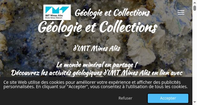 Screenshot of geologie-et-collections.fr
