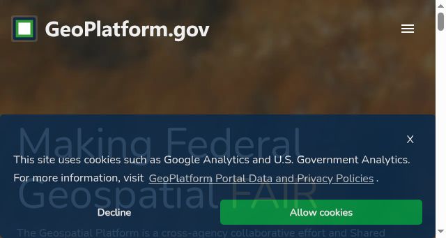 Screenshot of geoplatform.gov