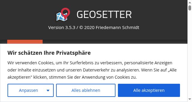 Screenshot of geosetter.de