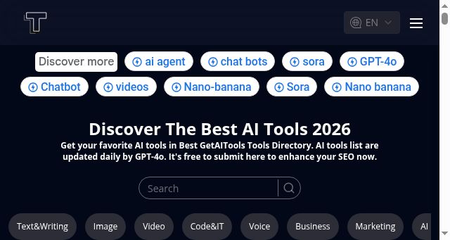 Screenshot of getaitools.app
