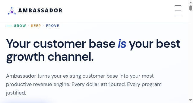 Screenshot of getambassador.com