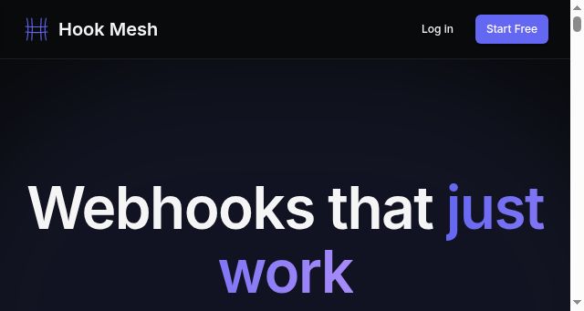 Screenshot of gethookmesh.io