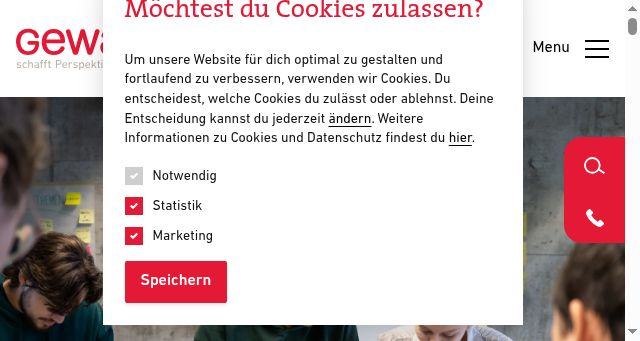 Screenshot of gewa-digihub.ch