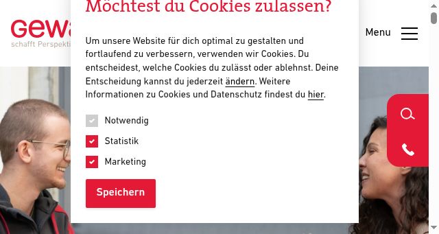Screenshot of gewa-gastronomie.ch