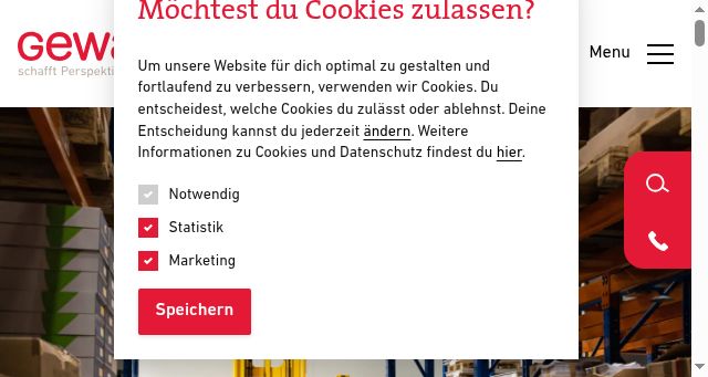 Screenshot of gewa-logistik.ch