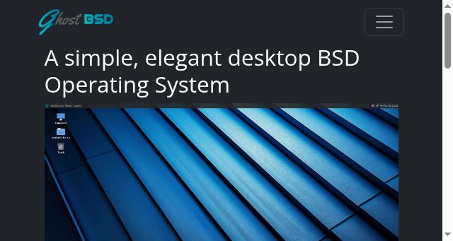 Screenshot of ghostbsd.org