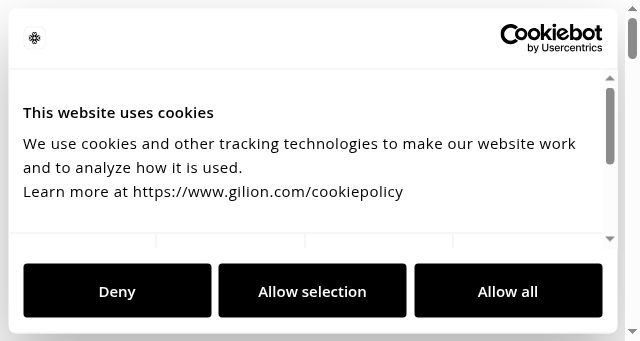Screenshot of gilion.com