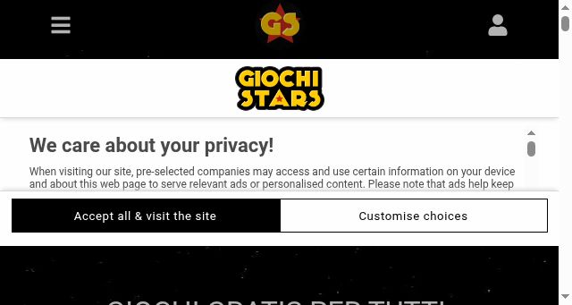 Screenshot of giochistars.it