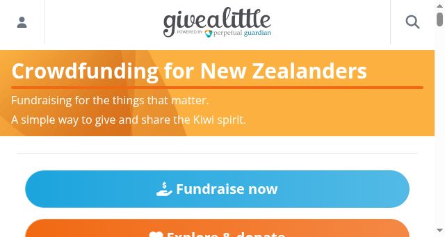 Screenshot of givealittle.co.nz