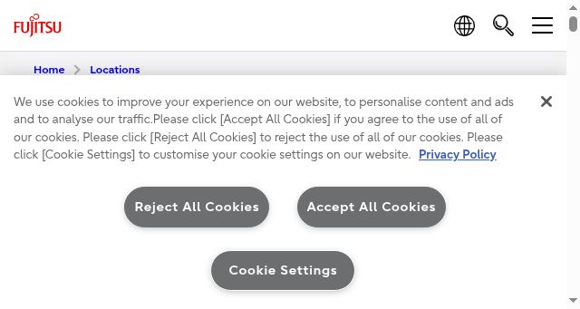 Screenshot of global.fujitsu