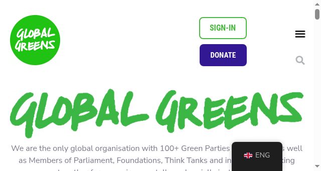 Screenshot of globalgreens.org