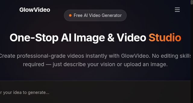 Screenshot of glowvideo.ai