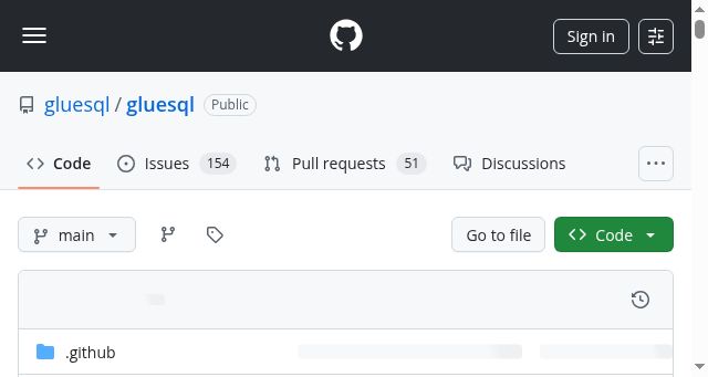 Screenshot of gluesql.org