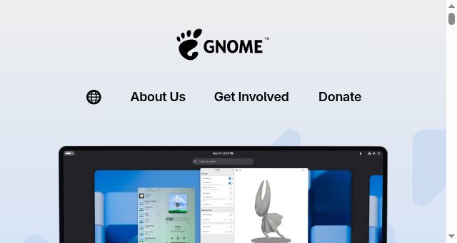 Screenshot of gnome.org