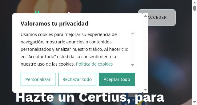 Screenshot of gocertius.io