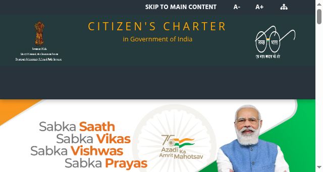 Screenshot of goicharters.nic.in