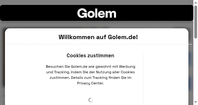 Screenshot of golem.de